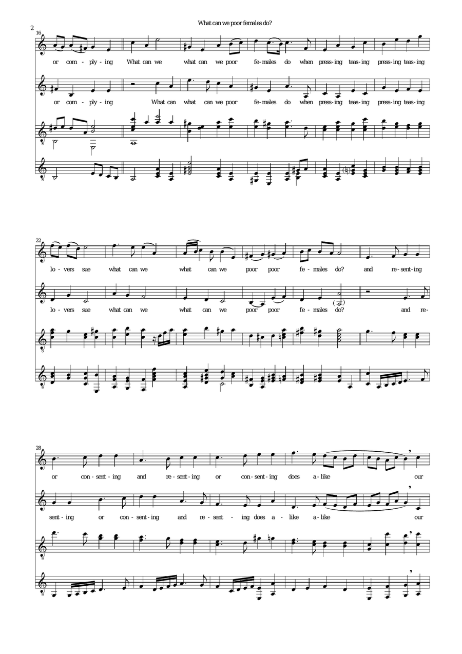 What can we poor females do (A minor version for two voices and two guitars) Classical Guitar scores gallery preview page 2