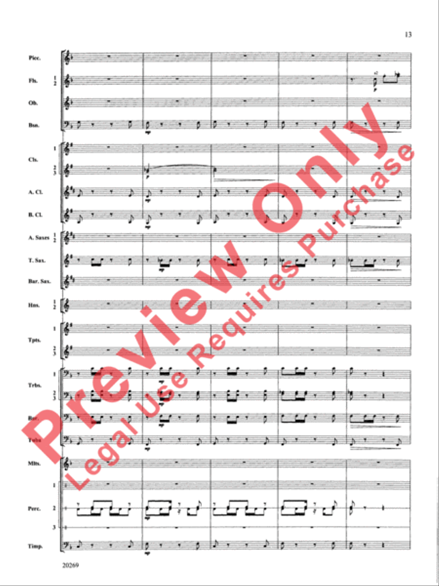 Night in the Tropics Concert Band scores gallery preview page 14