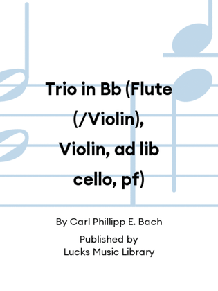 Book cover for Trio in Bb (Flute (/Violin), Violin, ad lib cello, pf)