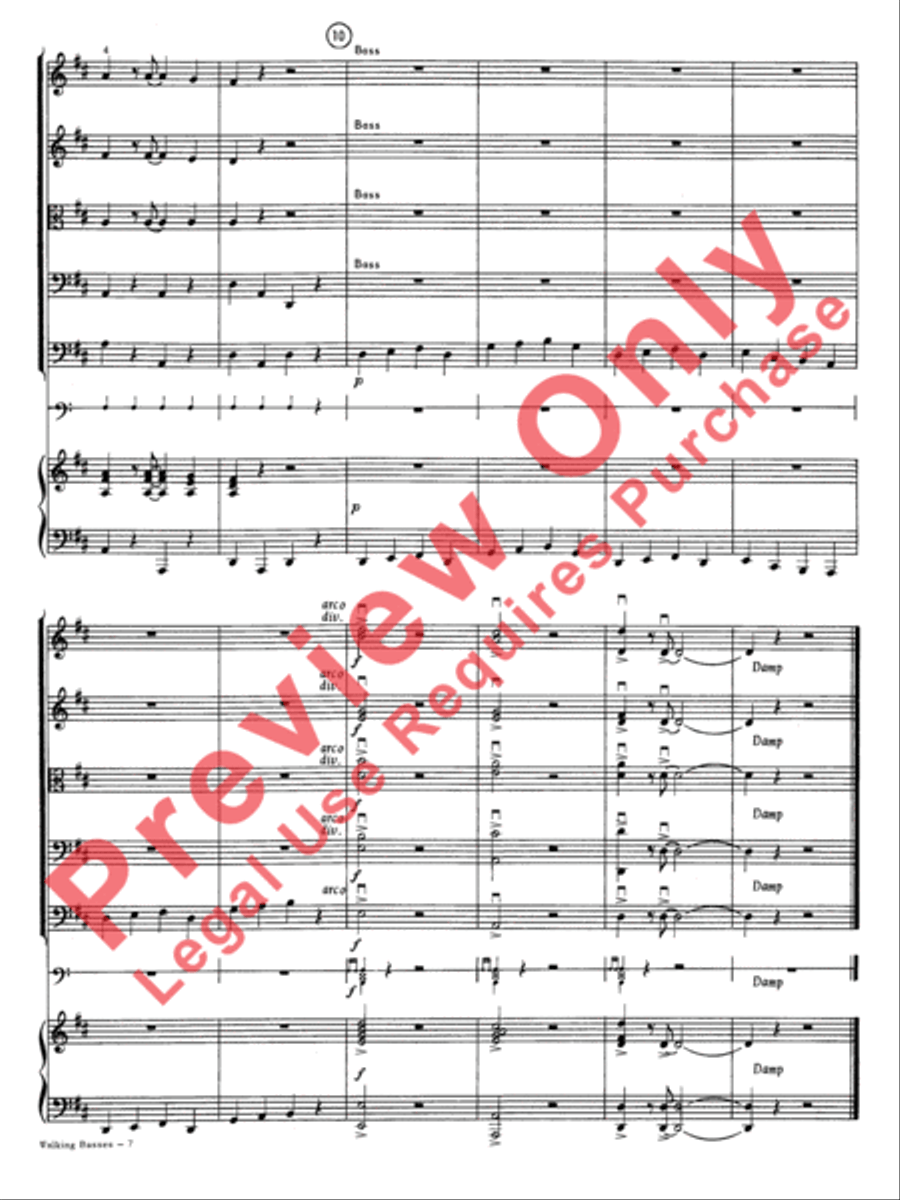 Walking Basses Walking Basses String Orchestra scores gallery preview page 9