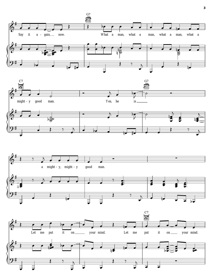 What A Man Piano, Vocal, Guitar scores gallery preview page 3