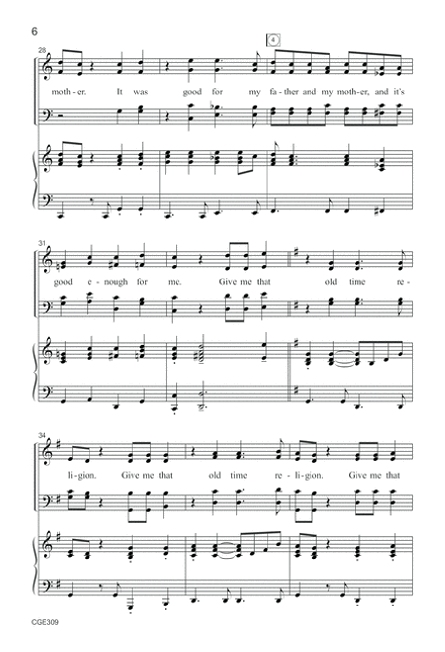 Old Time Religion - SATB Old Time Religion - SATB 4-Part scores gallery preview page 6