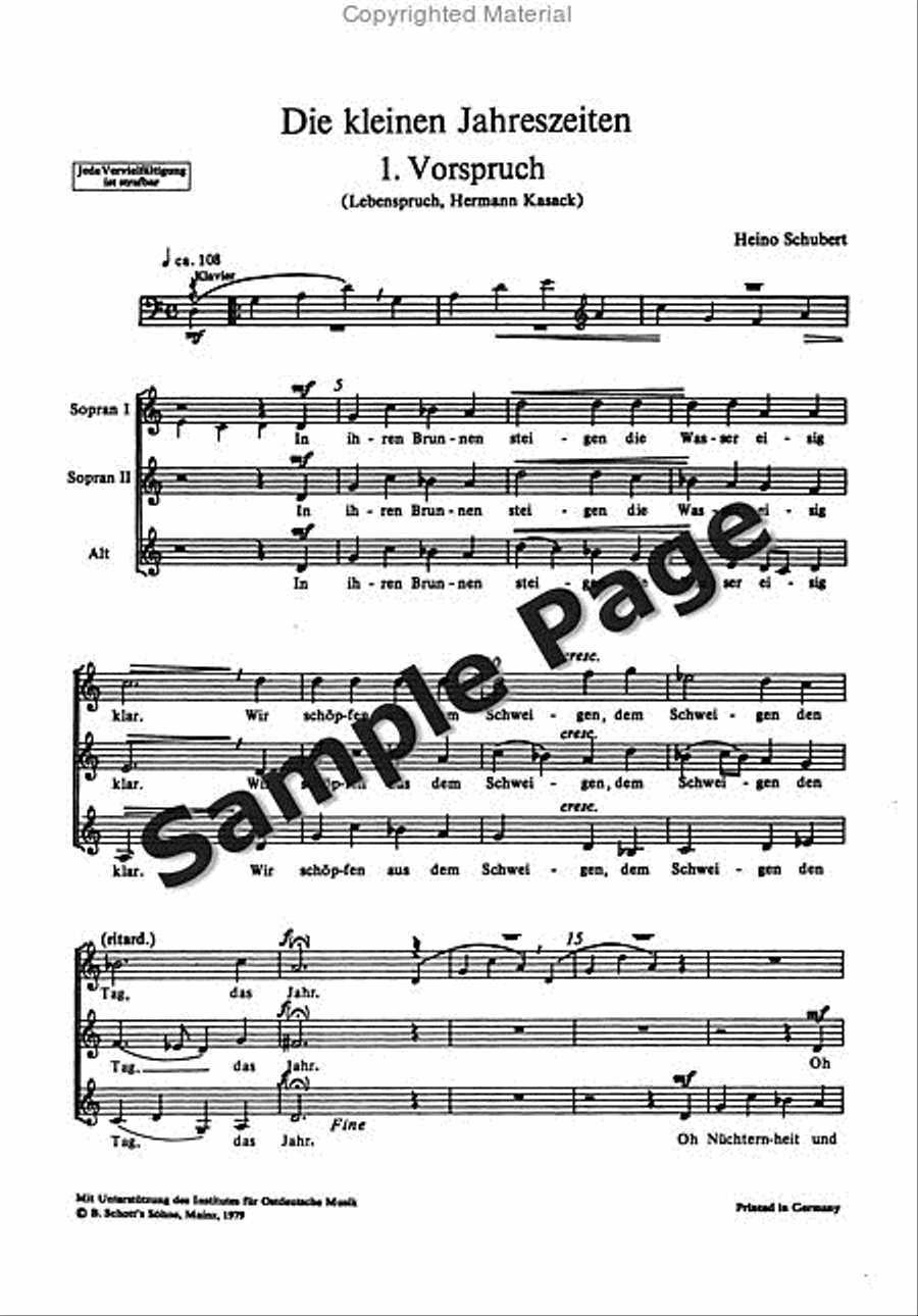 Kleinen Jahreszeiten Ch Score