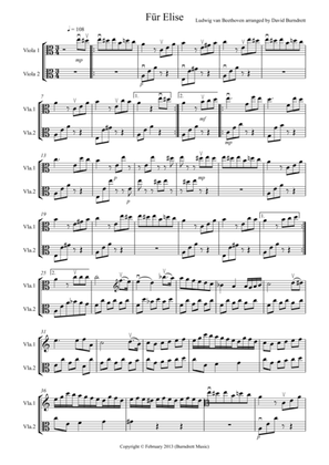 Für Elise for Viola Duet