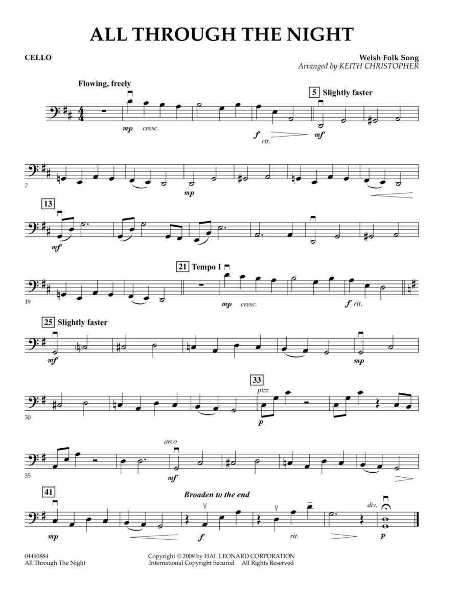 All Through The Night - Cello Cello scores gallery preview page 1