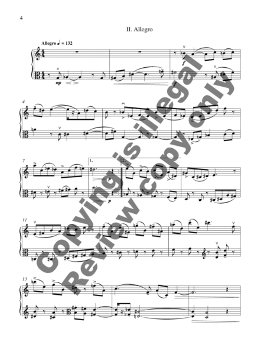 Sonata for Violin and Viola Viola scores gallery preview page 11