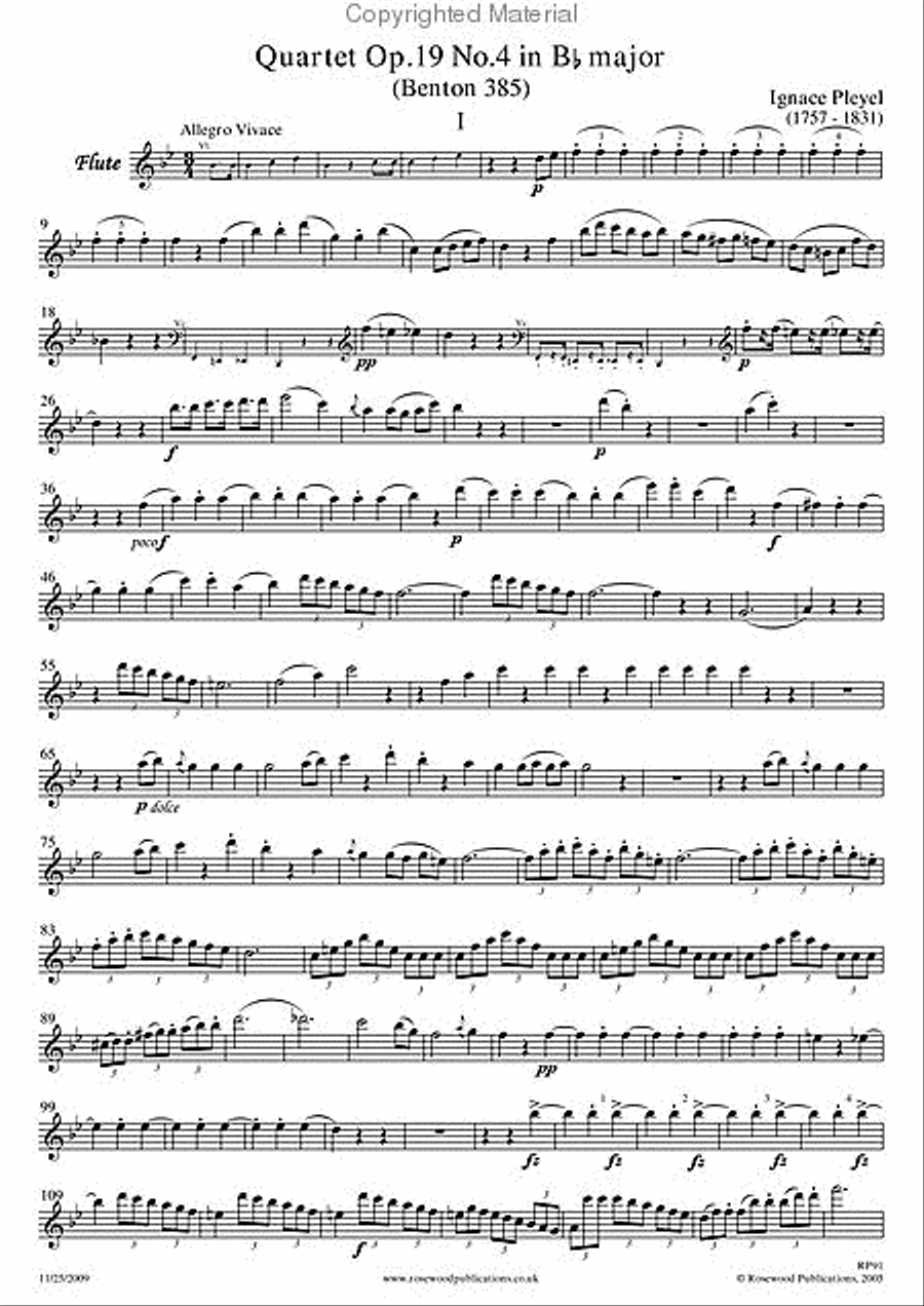 Quartet, Op. 19/4 Quartet, Op. 19/4 Flute scores gallery preview page 3