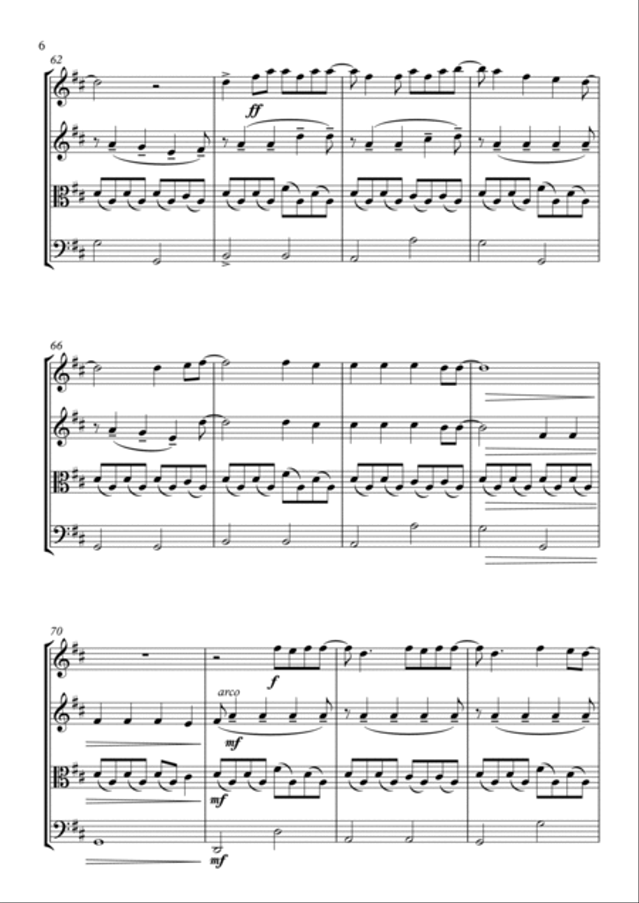 Dancing On My Own String Quartet scores gallery preview page 6