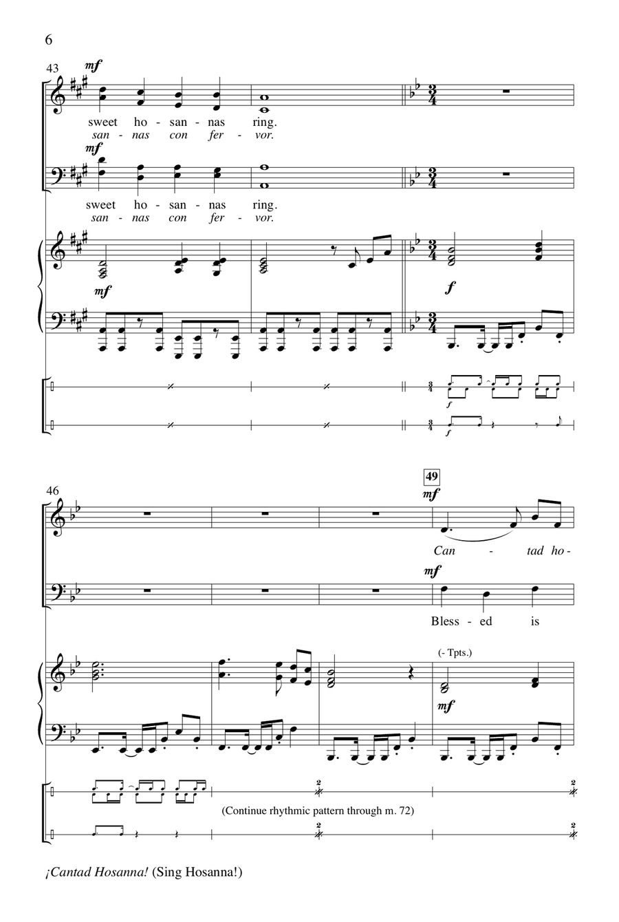 Cantad Hosanna! (Sing Hosanna!) by Joel Raney Choir - Digital Sheet Music page 6