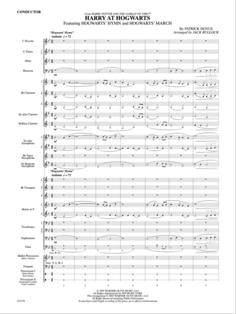 Harry at Hogwarts (from Harry Potter and the Goblet of Fire): Score Concert Band scores gallery preview page 2
