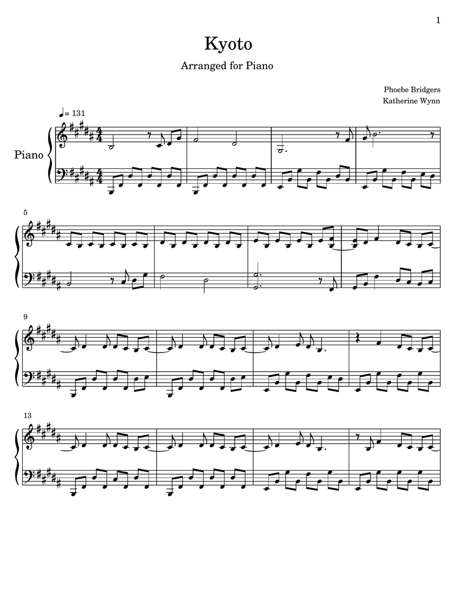 Kyoto Piano Solo scores gallery preview page 1