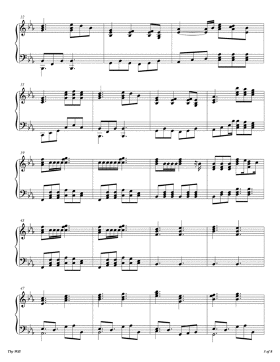 Thy Will Piano Solo scores gallery preview page 4