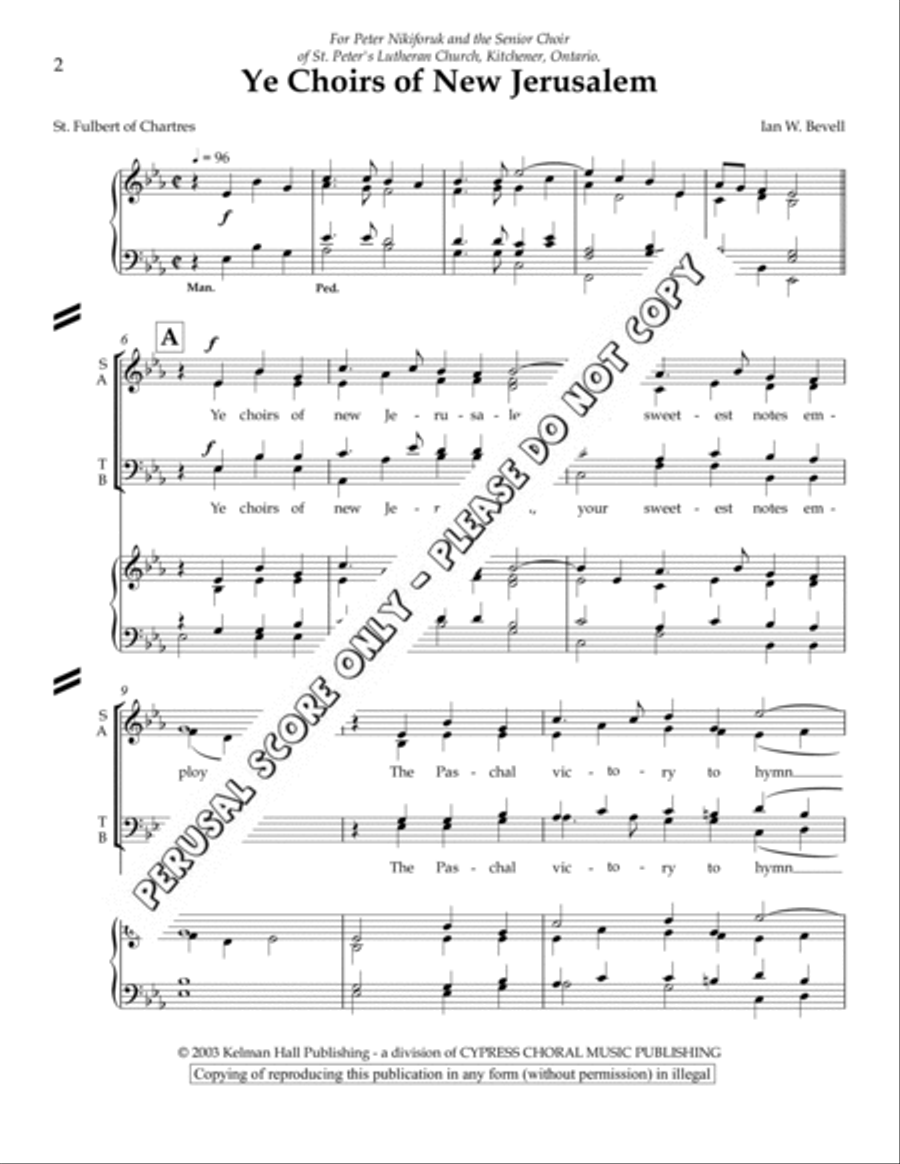 Ye Choirs Of New Jerusalem 4-Part scores gallery preview page 2