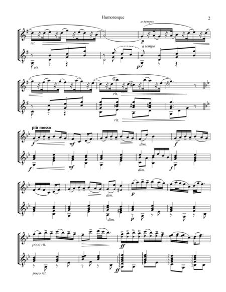 Humoresque, Op. 101, No. 7 for violin and guitar image number null