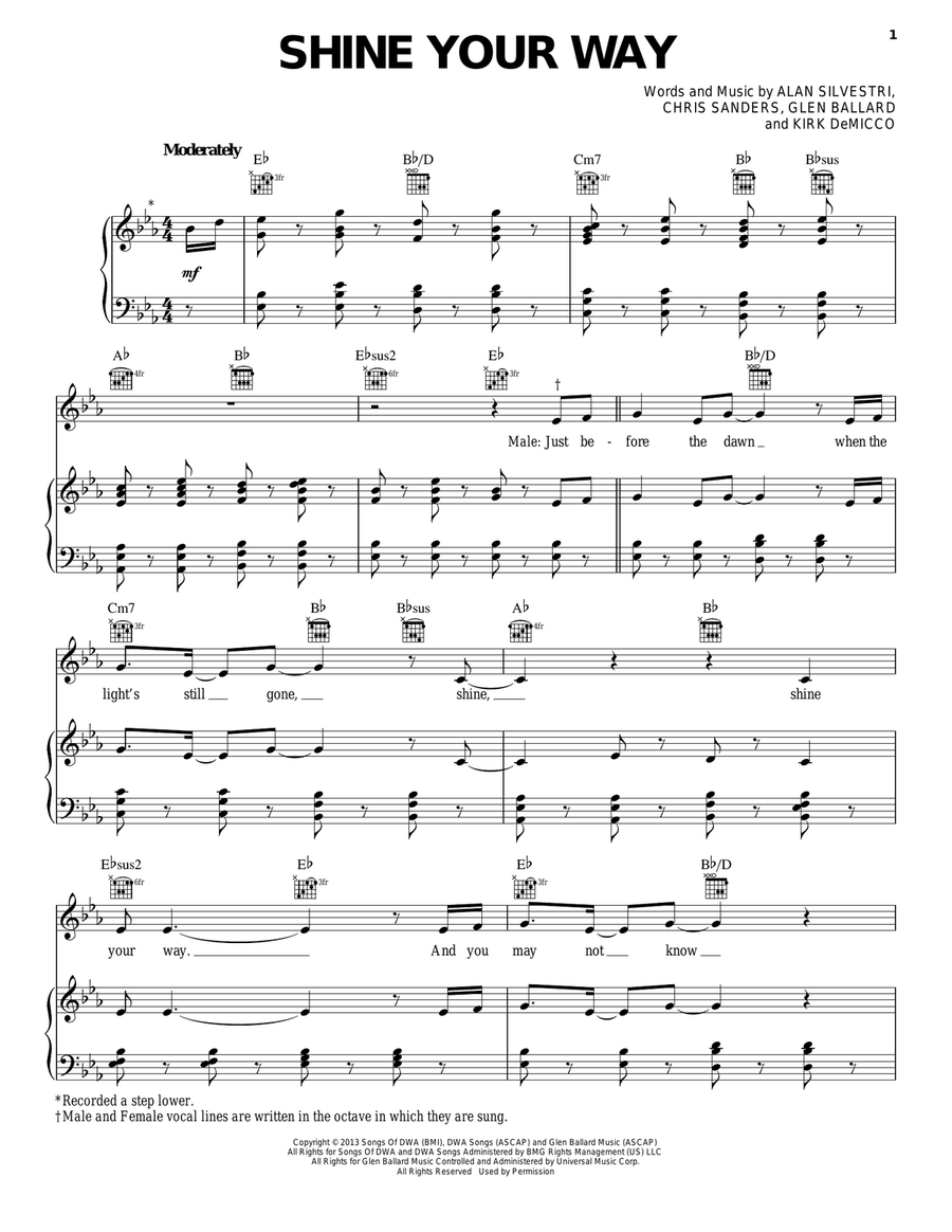 Shine Your Way Shine Your Way Piano Solo scores gallery preview page 1