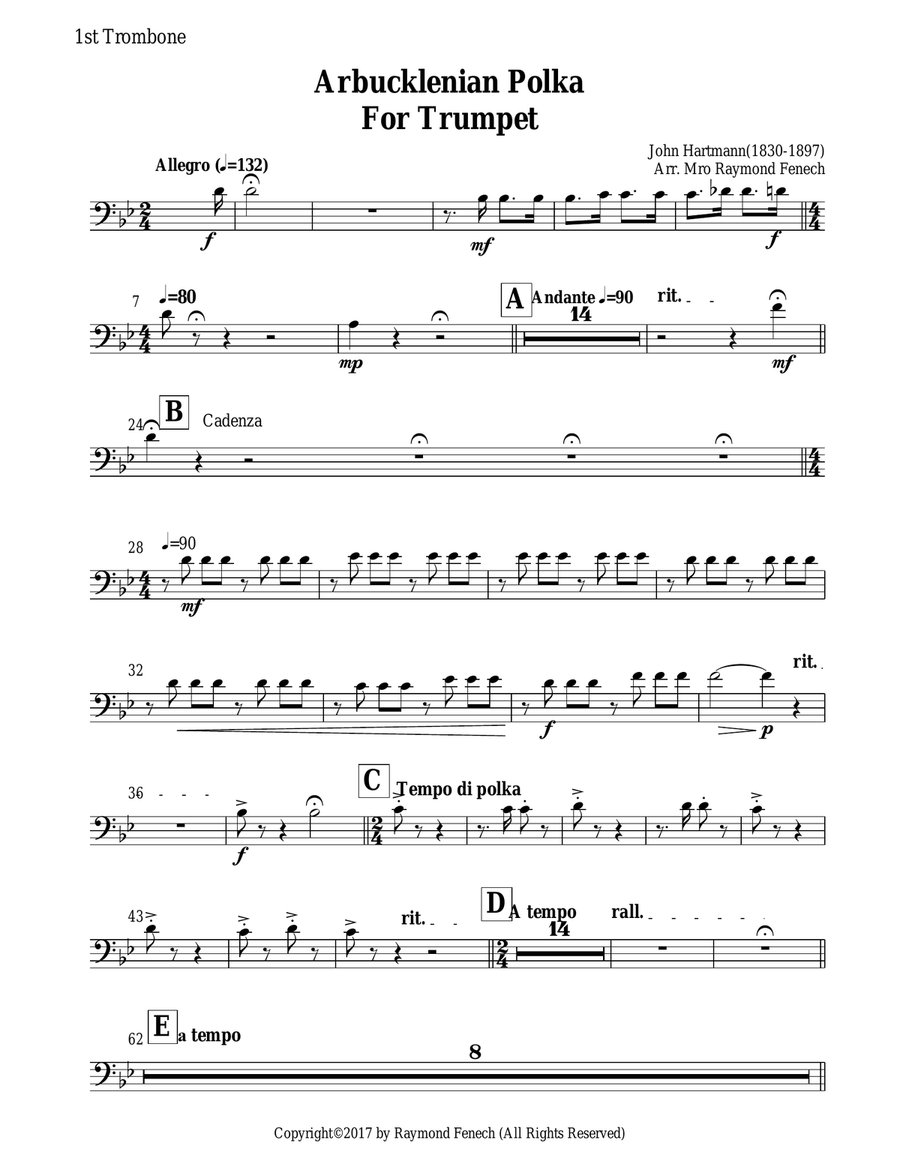 Arbucklenian Polka (For Solo Trumpet and Concert Band) Concert Band scores gallery preview page 3