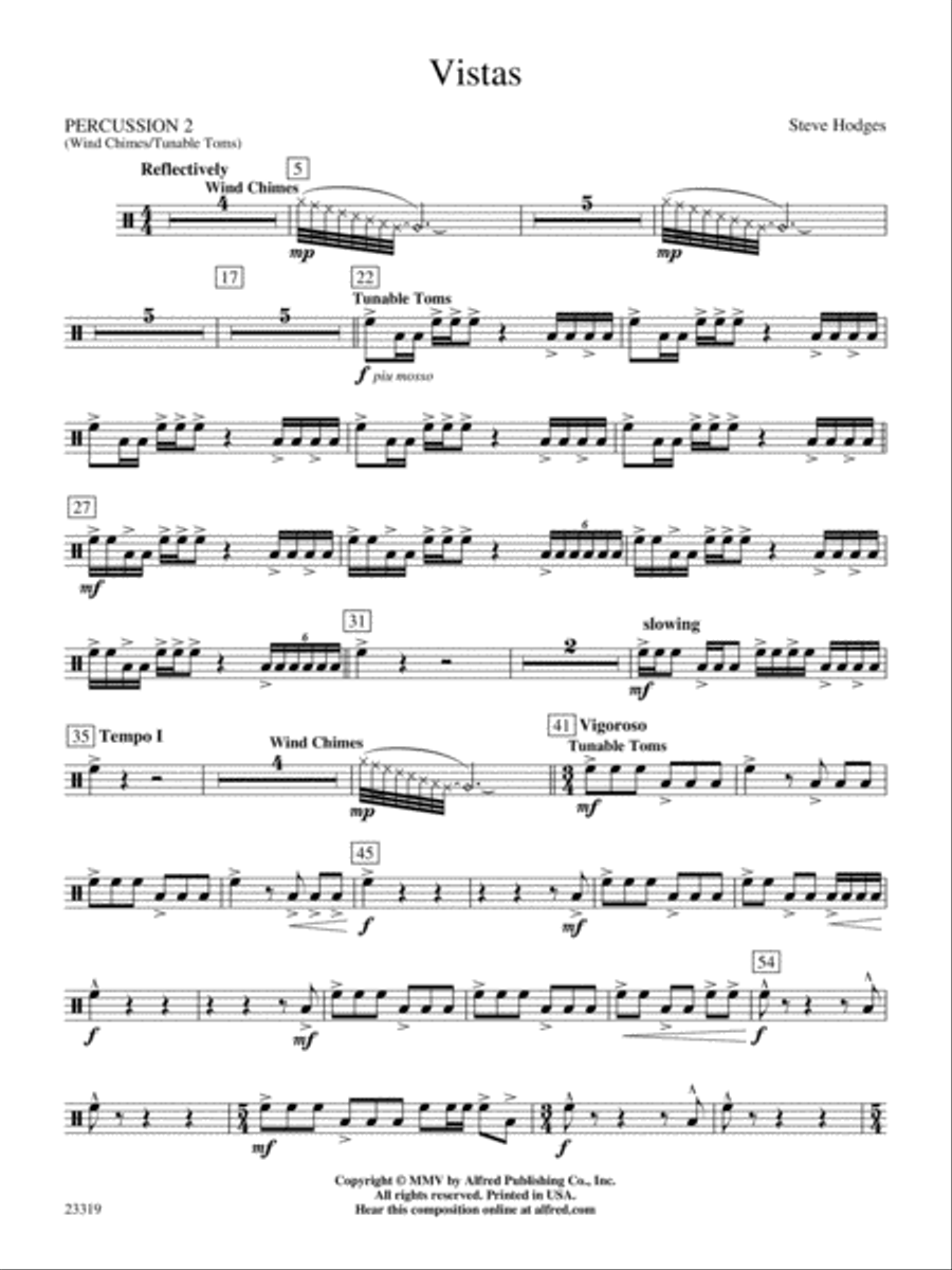 Vistas: 2nd Percussion Concert Band scores gallery preview page 1