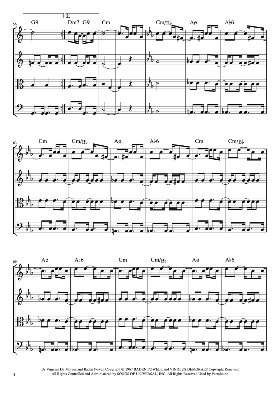 Canto De Ossanha String Quartet scores gallery preview page 5