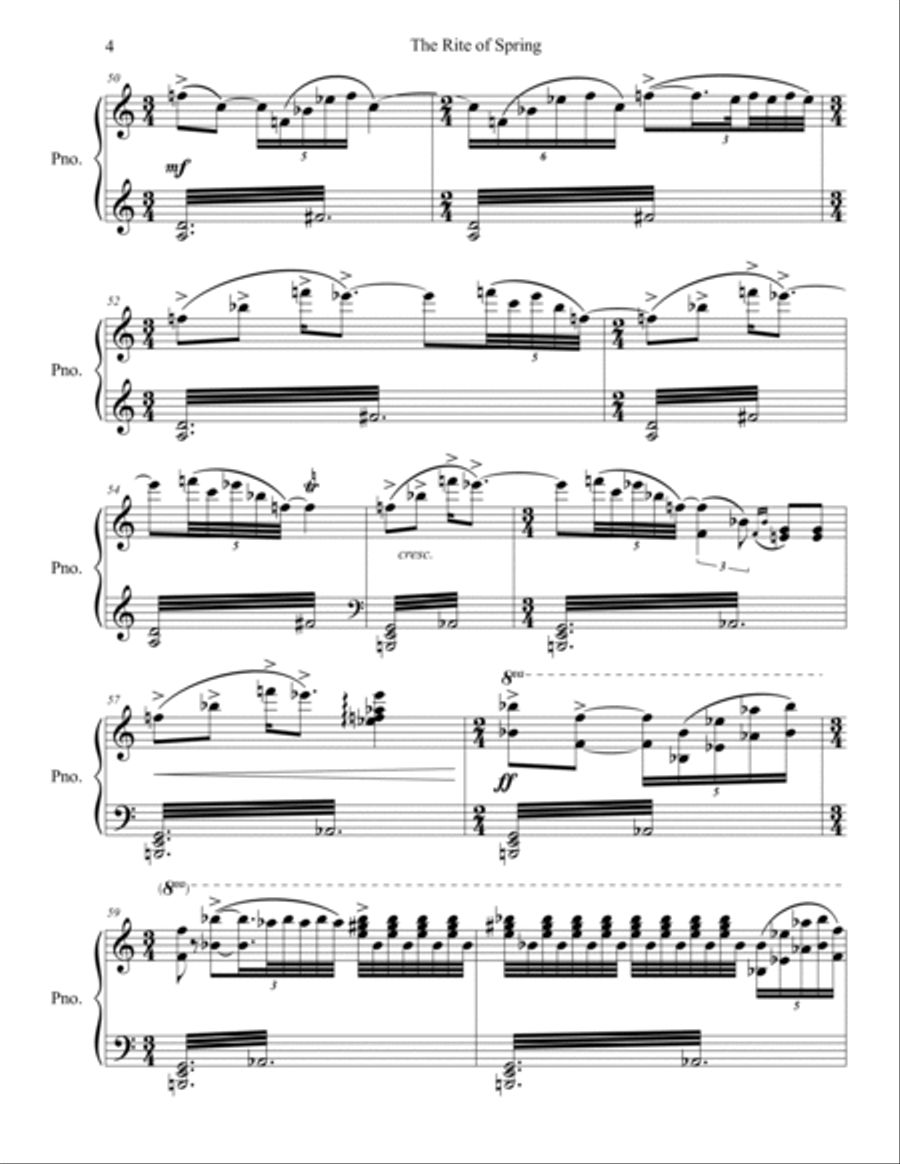 The Rite of Spring Part One The Adoration of the Earth Piano Solo scores gallery preview page 5
