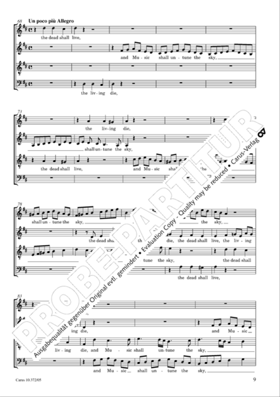 Ode for St. Cecilias Day 4-Part scores gallery preview page 10