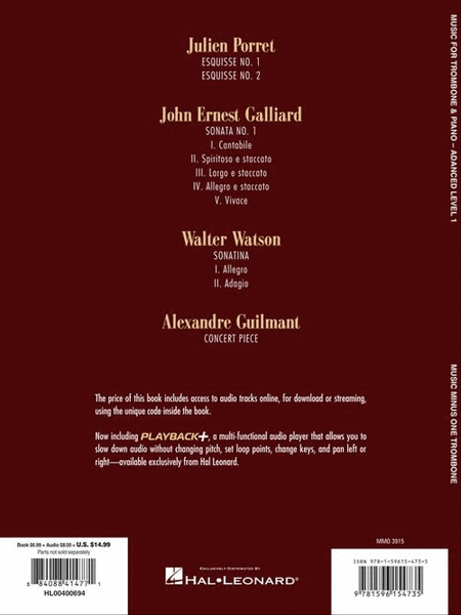 Music for Trombone & Piano – Advanced Level Volume 1