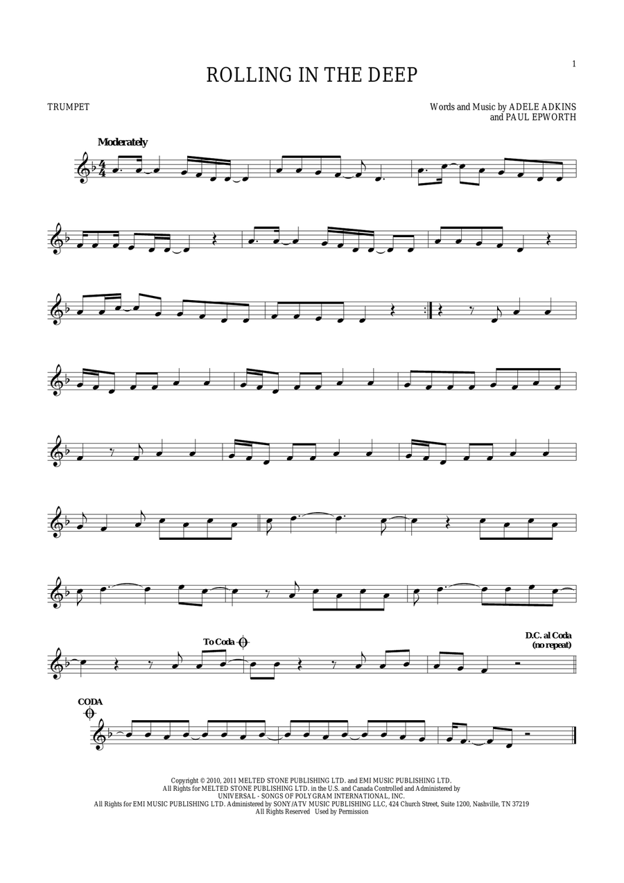 Rolling In The Deep Rolling In The Deep Trumpet Solo scores gallery preview page 1