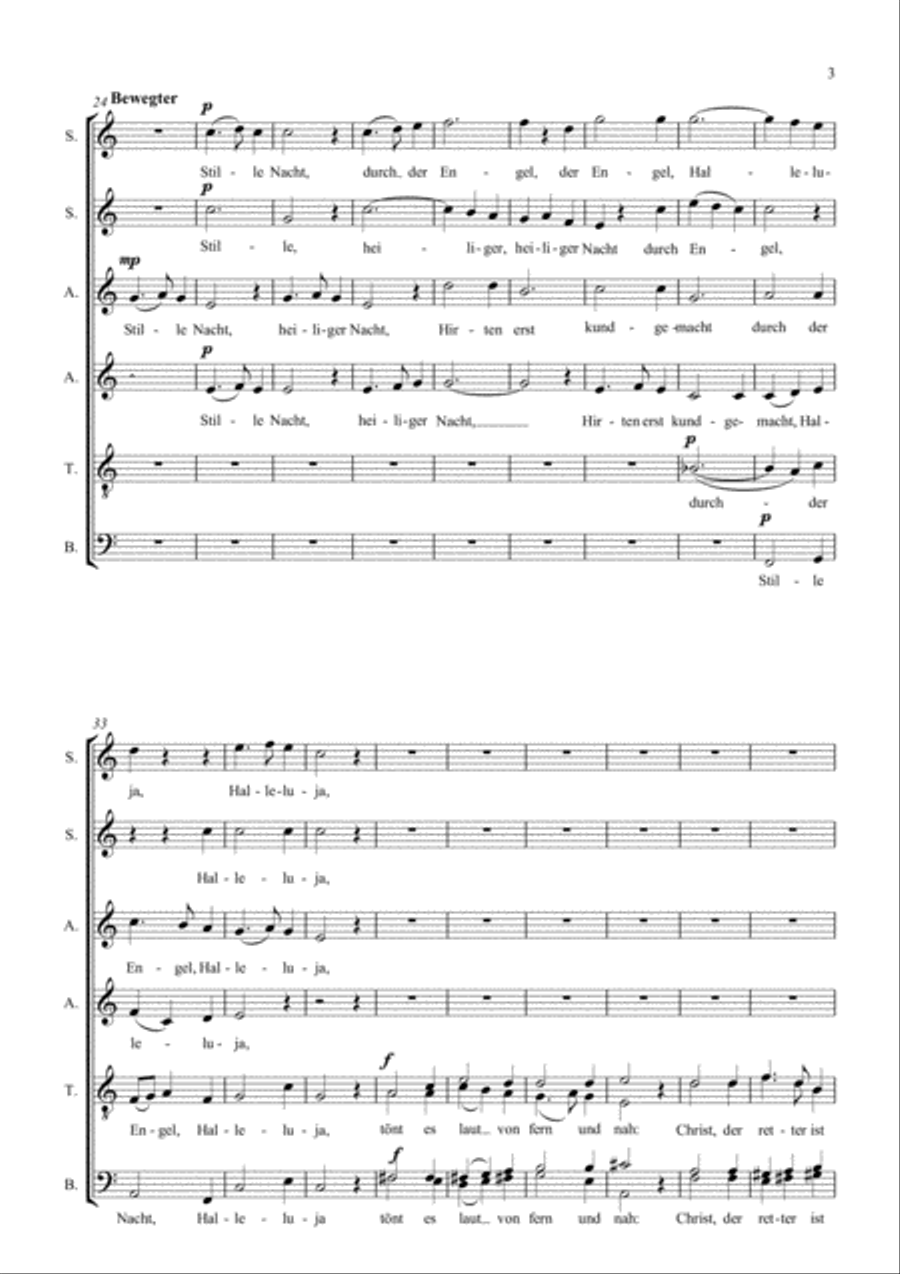 Stille Nacht/Silent Night 4-Part scores gallery preview page 3