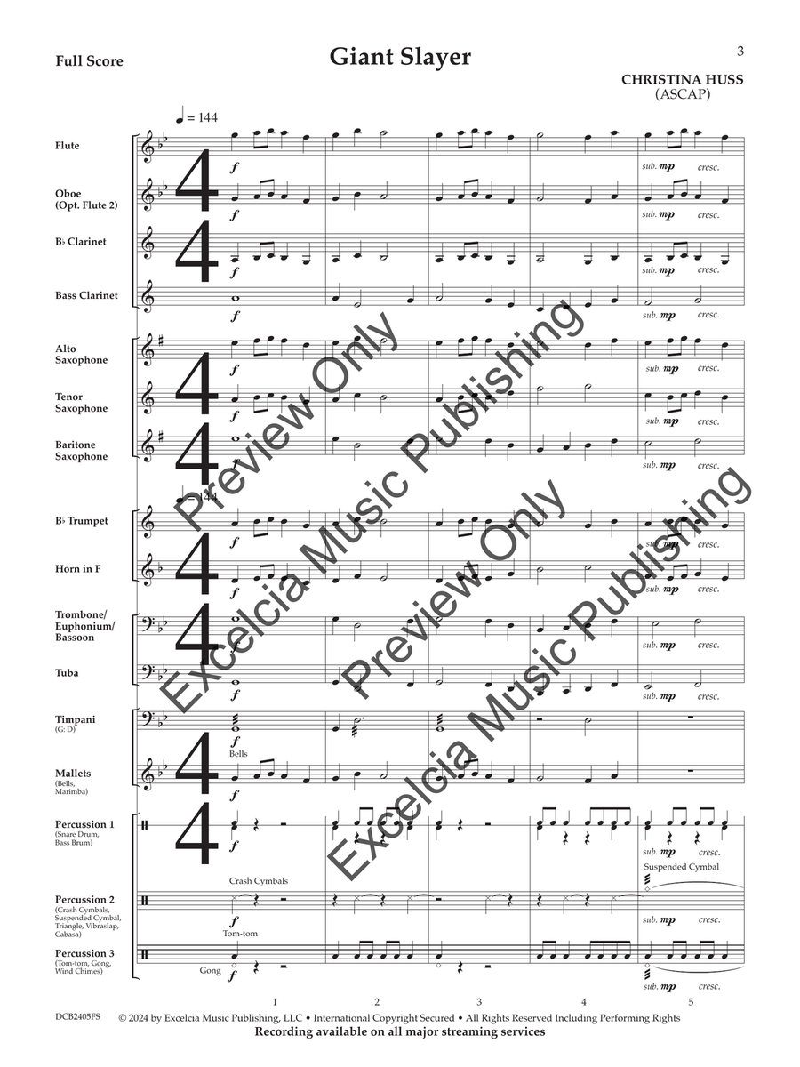 Giant Slayer Concert Band scores gallery preview page 4