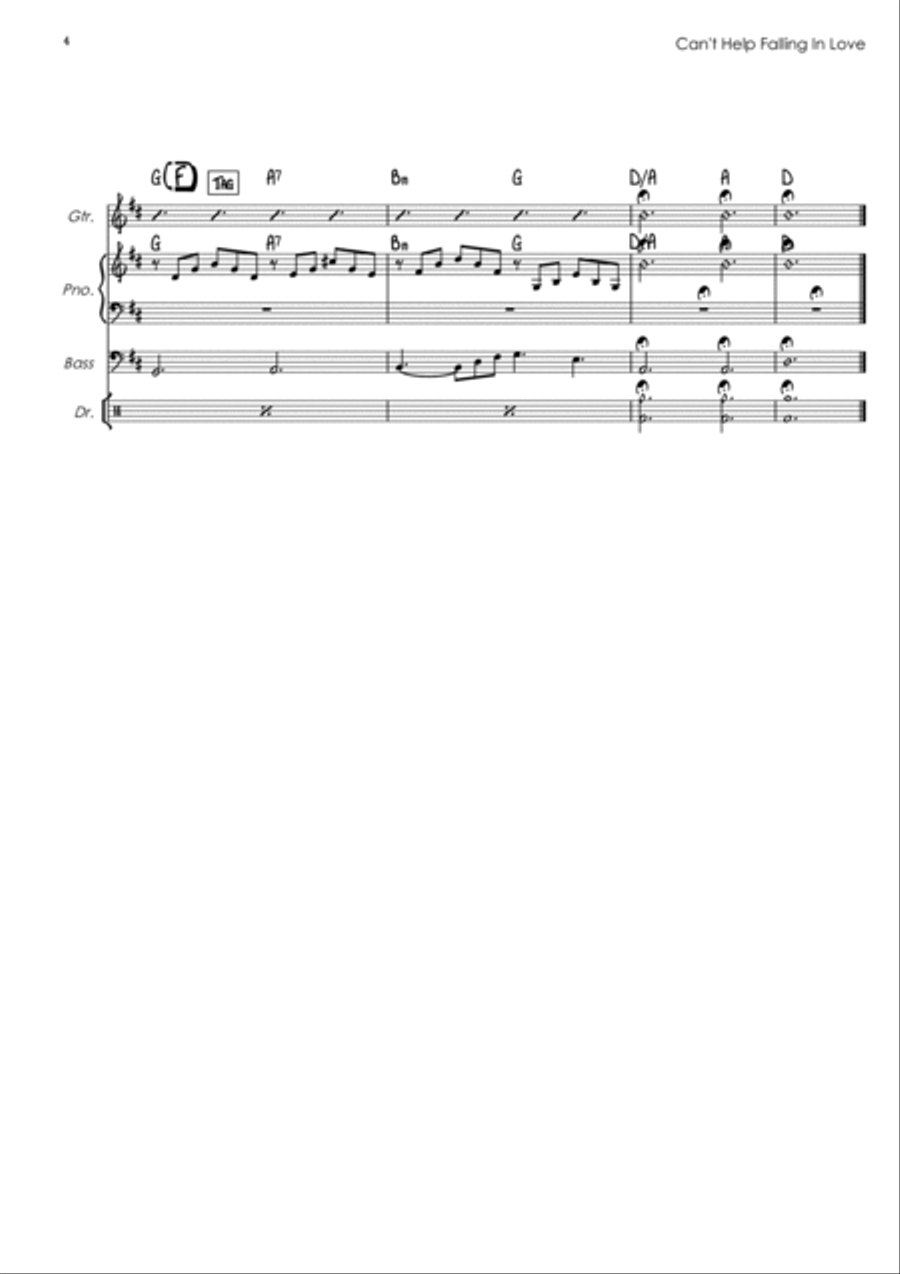 Can't Help Falling In Love Jazz Ensemble scores gallery preview page 4