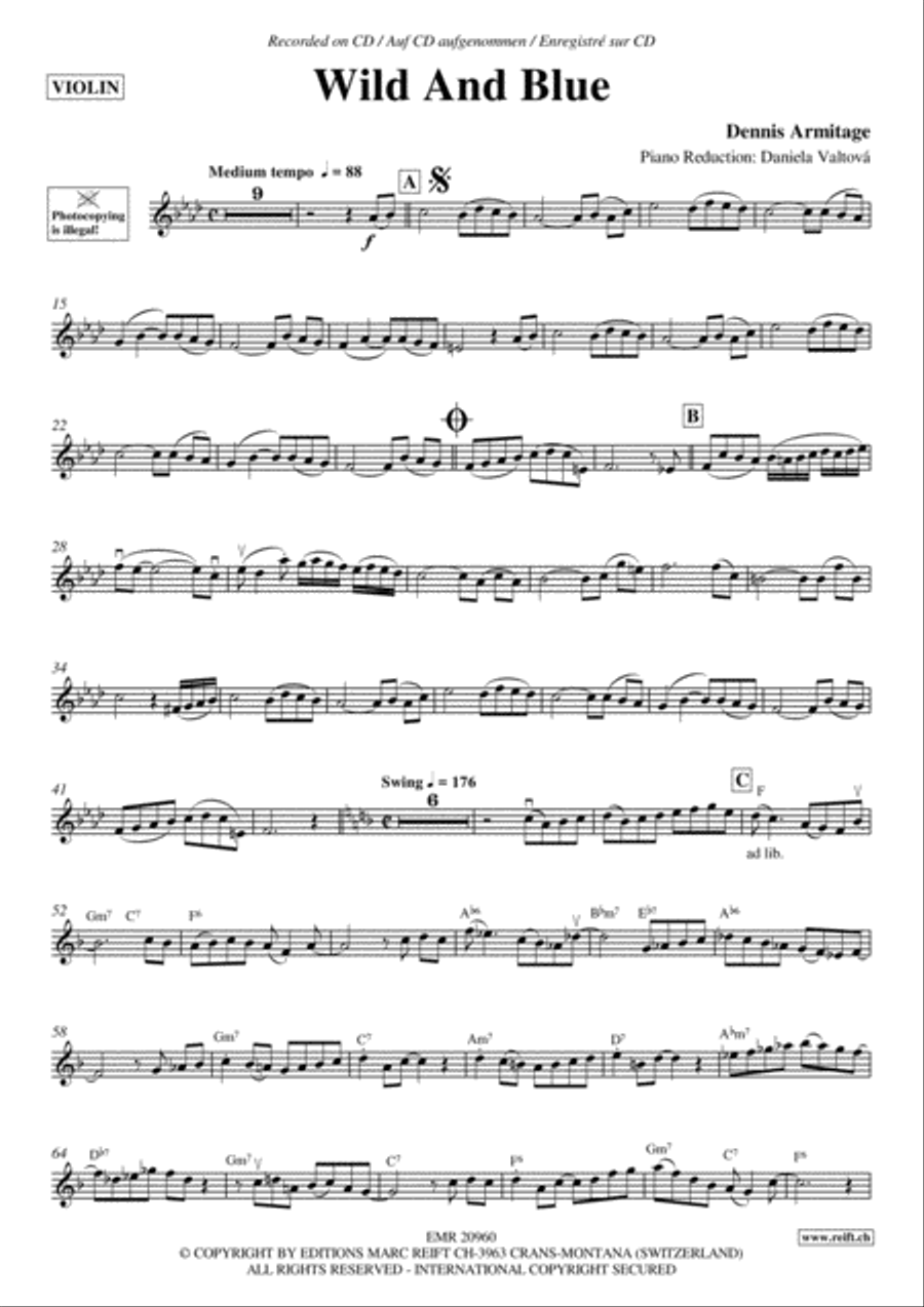 Wild And Blue Violin Solo scores gallery preview page 2