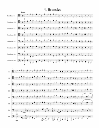 Capriol Suite Bransles for 8 trombones