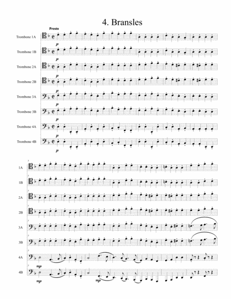 Capriol Suite Bransles for 8 trombones image number null