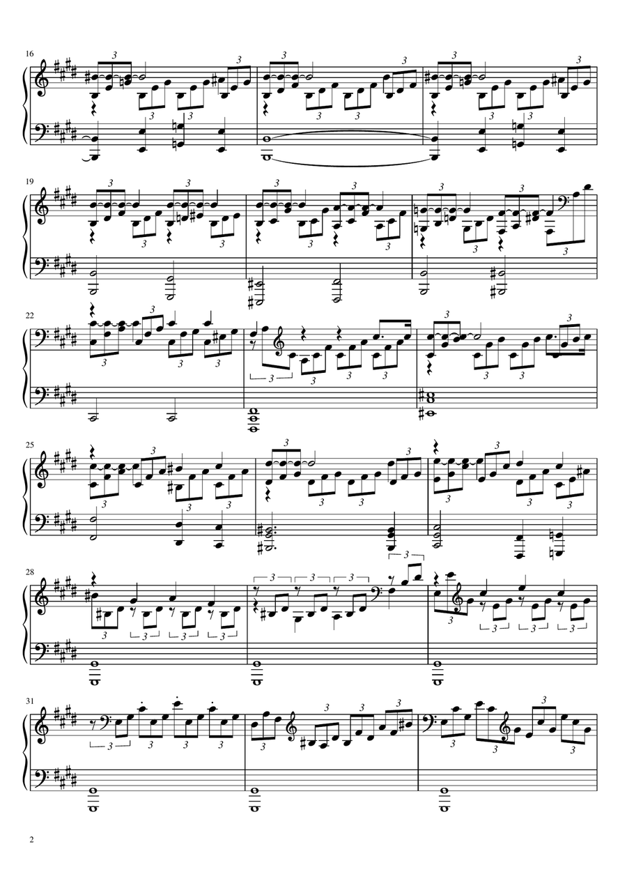 Moonlight Sonata (Full) Piano Solo scores gallery preview page 2