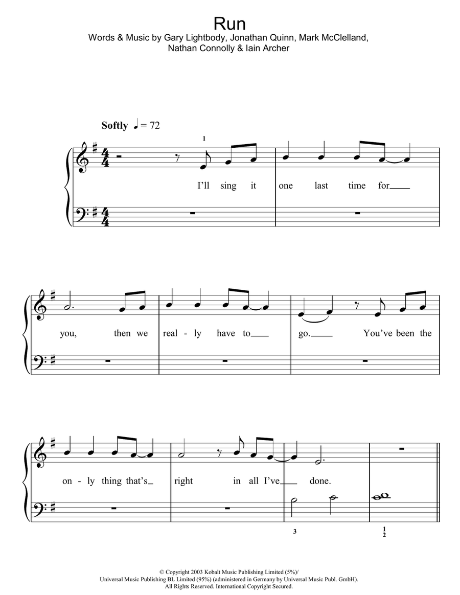 Run Easy Piano scores gallery preview page 1