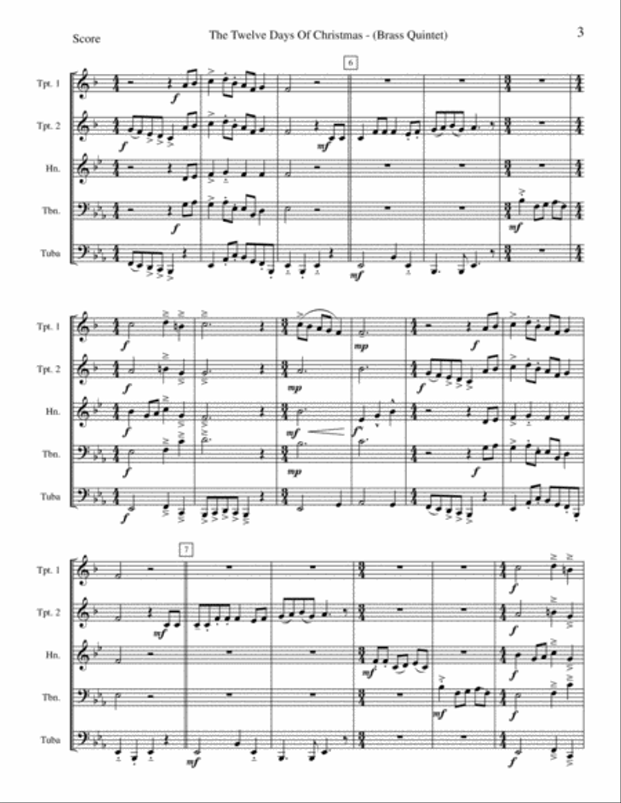 The Twelve Days Of Christmas Brass Ensemble scores gallery preview page 4