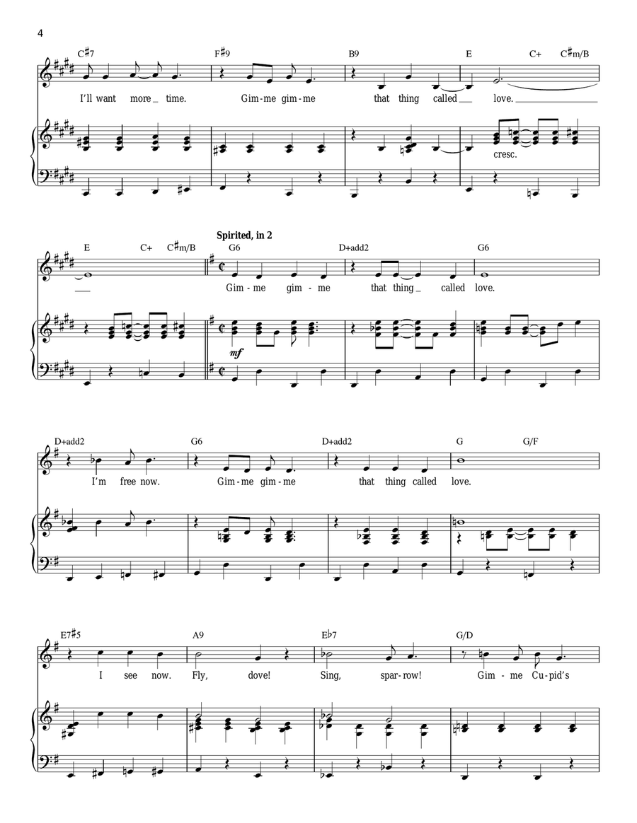 Gimme Gimme Piano, Vocal scores gallery preview page 4