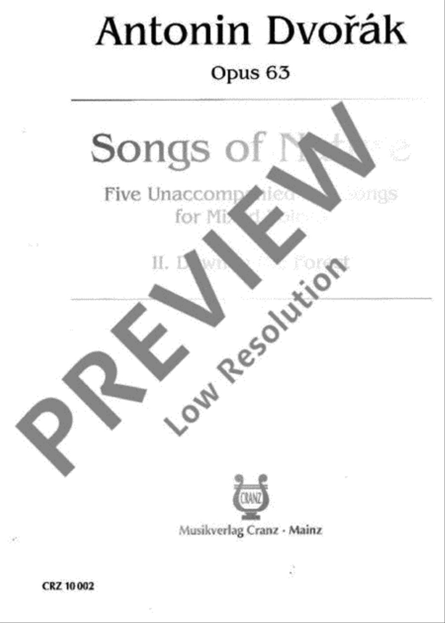 Songs of Nature 4-Part scores gallery preview page 2