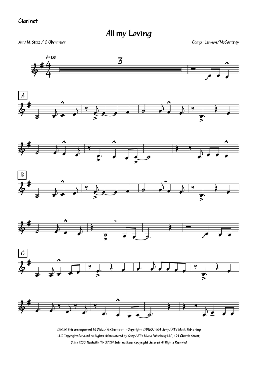 All My Loving Clarinet Solo scores gallery preview page 2