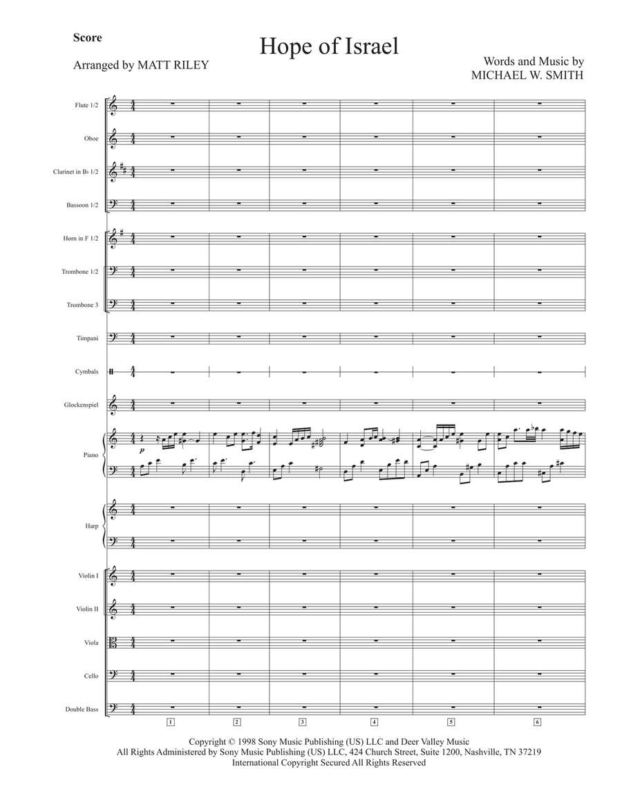 Hope Of Israel Full Orchestra scores gallery preview page 1