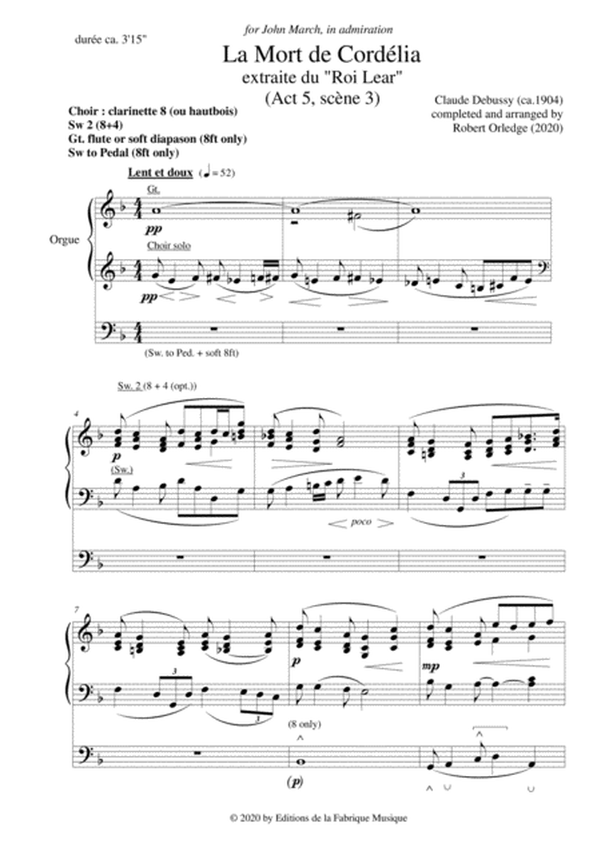 Claude Debussy: La Mort de Cordélia, from "King Lear" for organ