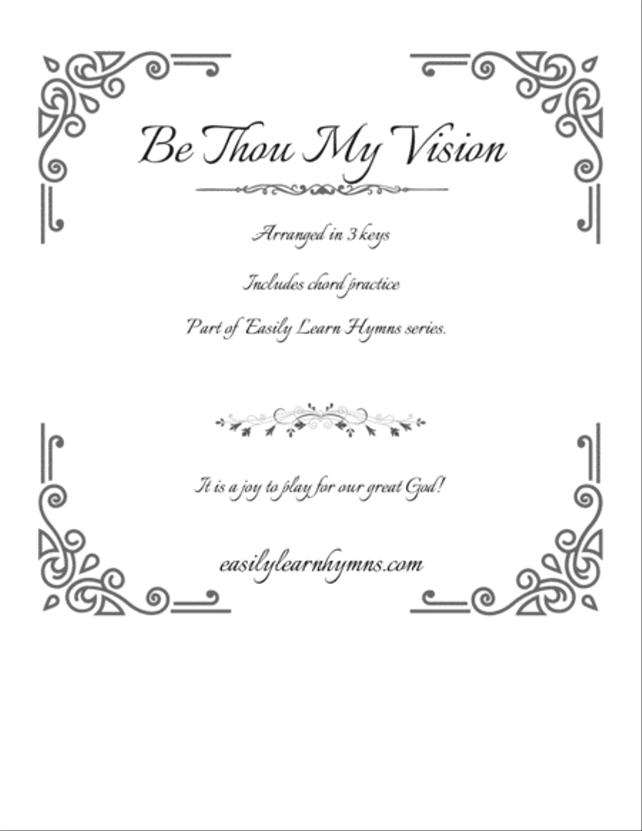 Be Thou My Vision (Slane) Arranged in 3 keys Easy to Play Hymn Irish Song Voice scores gallery preview page 2