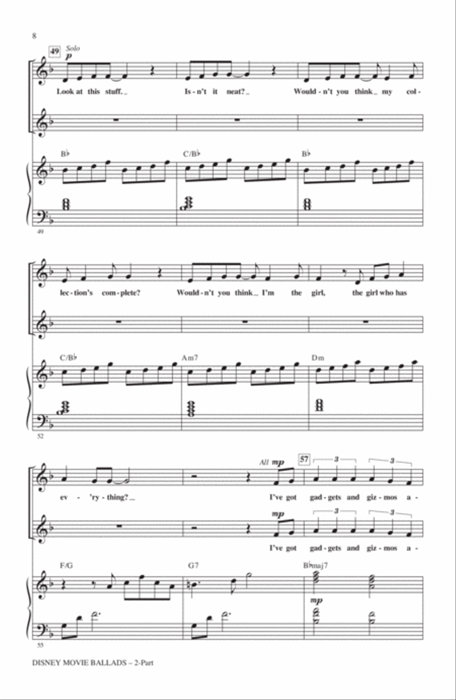 Disney Movie Ballads (Medley) (arr. Mac Huff) 2-Part scores gallery preview page 6
