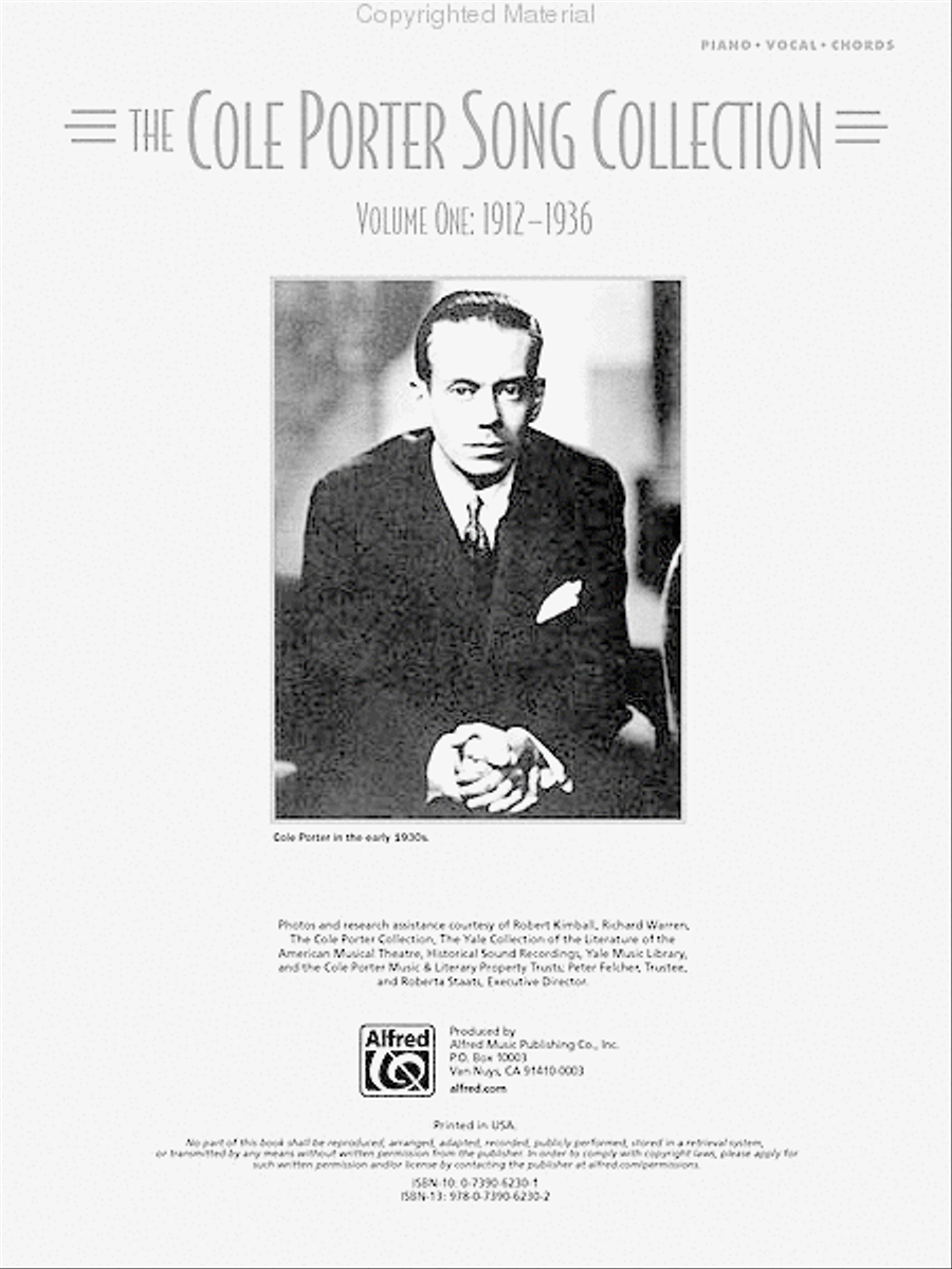 The Cole Porter Song Collection – Volume 1 – 1912-1936