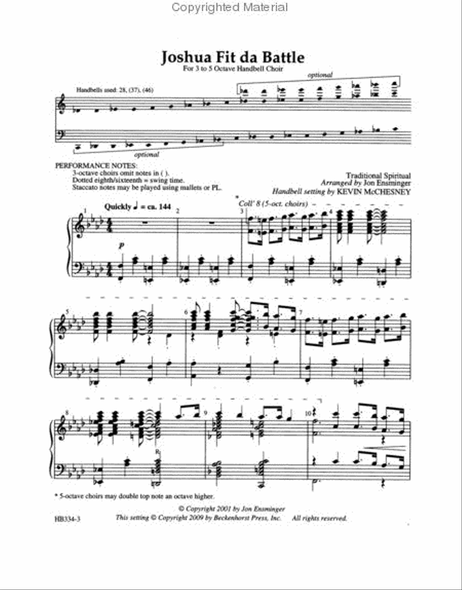 Joshua Fit da Battle Joshua Fit da Battle 5-Octaves scores gallery preview page 2