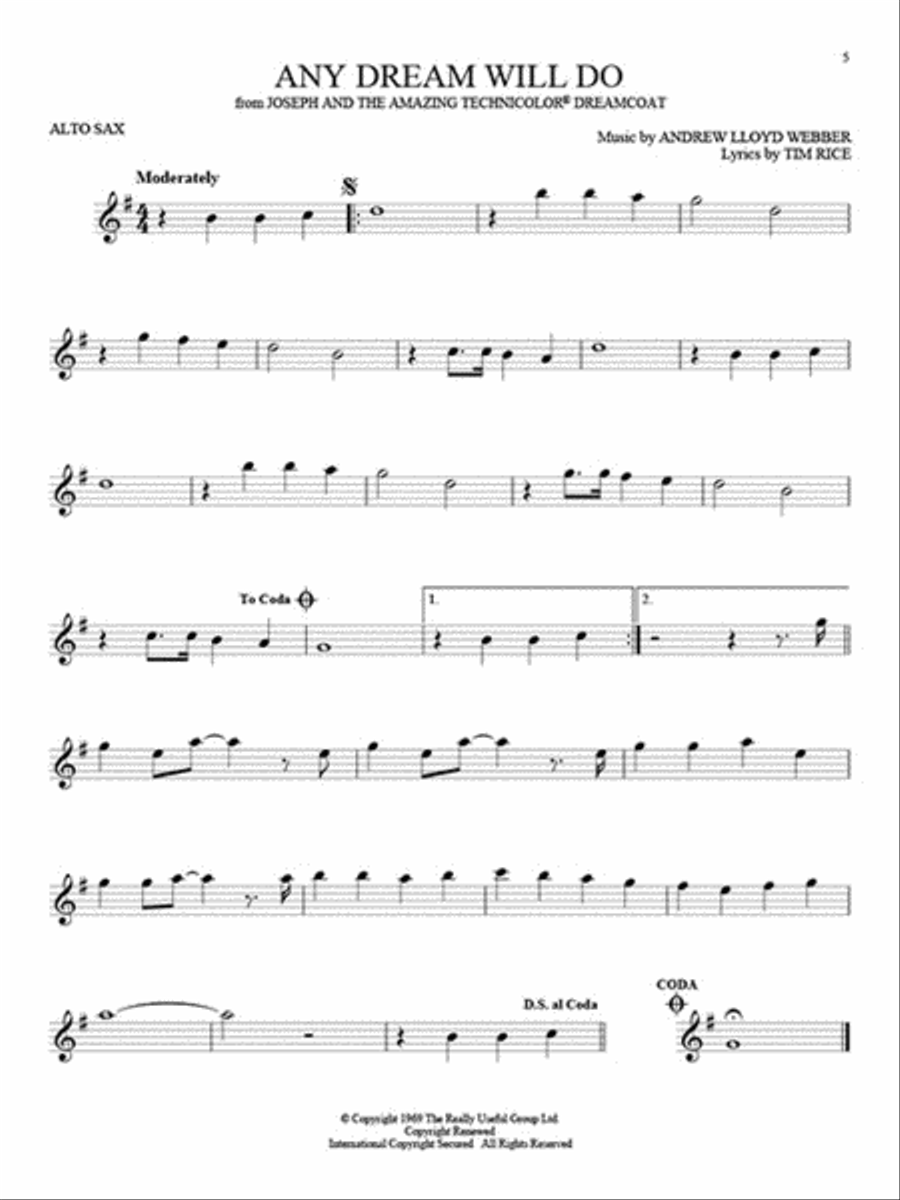 101 Broadway Songs for Alto Sax Alto Saxophone scores gallery preview page 5