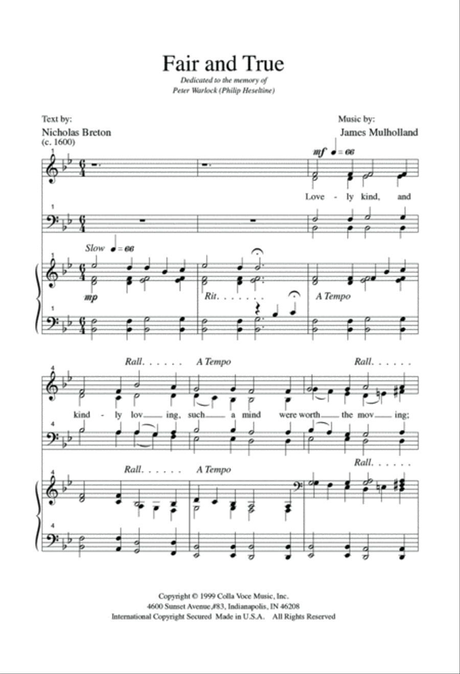 Fair And True 4-Part scores gallery preview page 2