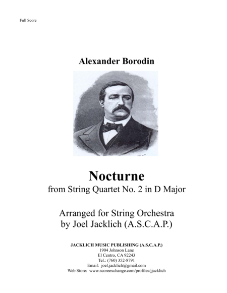 Nocturne from Borodin's String Quartet No. 2 arranged for String Orchestra image number null