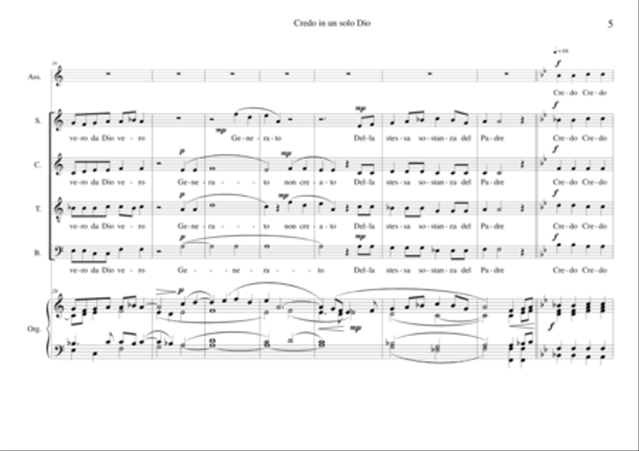 Credo in un solo Dio Credo in un solo Dio 4-Part scores gallery preview page 5