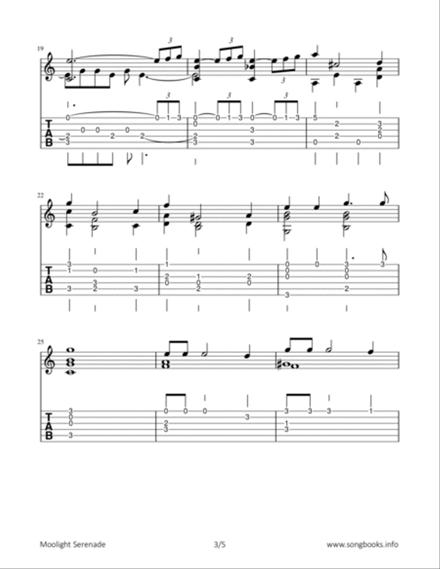 Moonlight Sereande Guitar Solo scores gallery preview page 3