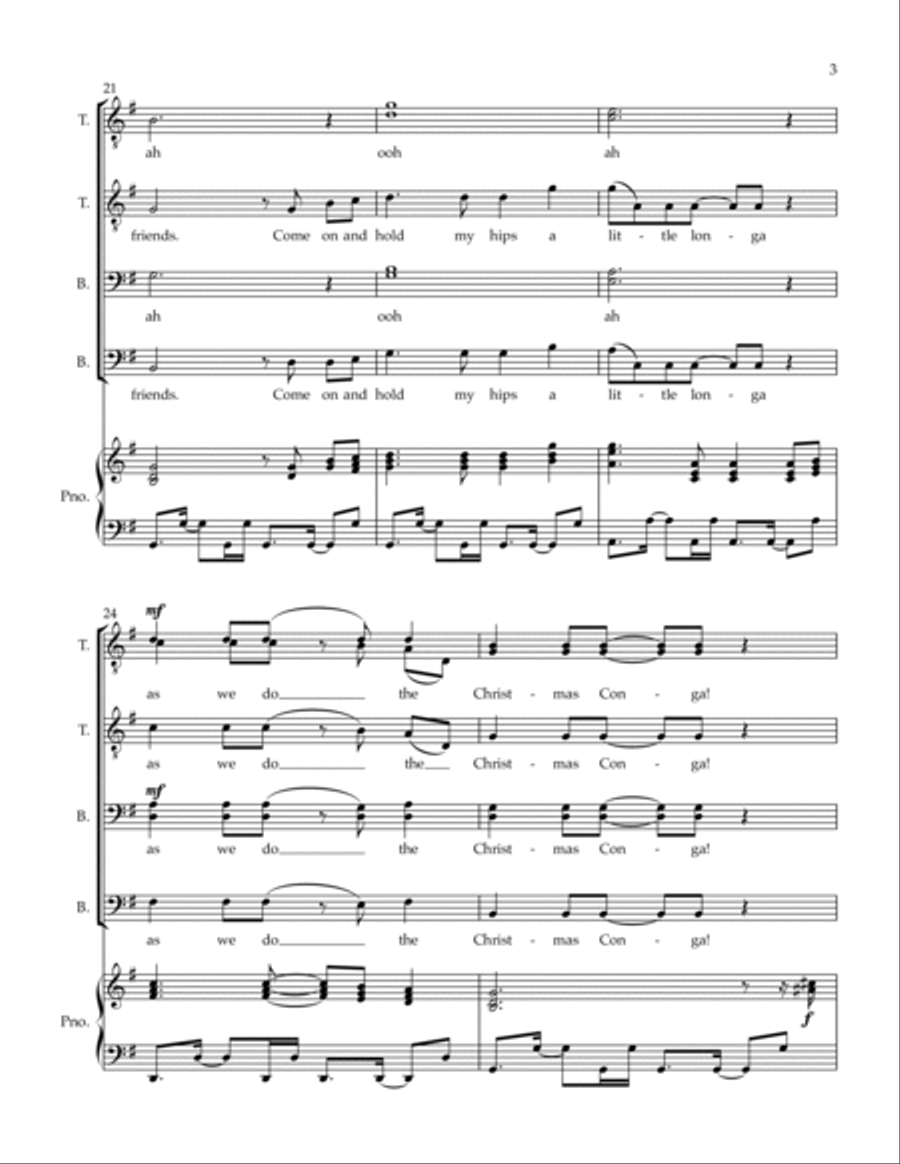 Christmas Conga Christmas Conga TTBB scores gallery preview page 4